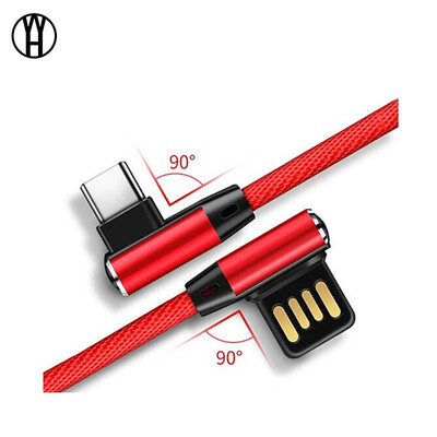 

WH Elbow 90 degree For Xiaomi mi8 Type C cable one plus 6 Double-sided Plug Data USB Cable Fast Charging for Samsung A8 s9