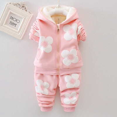 

baby girls winter clothing set children coatpants 2pcs casual kids sport suits girl tracksuits costume set for girls