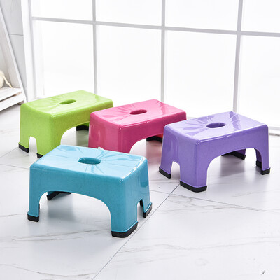 

Double peach SHUANG TAO household plastic thickened stool chair childrens stool bathroom anti-skid stool small bench shoes bench purple 1 Pack