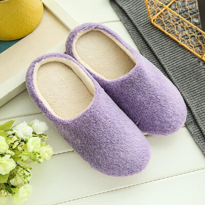 

New Pure Color Soft Plain Slippers Wood Floor Non-slip Silent Mute Cotton Slippers Unisex Type
