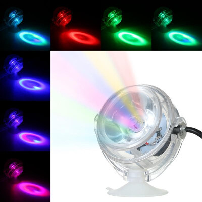 

Aquarium Waterproof LED Spotlight Submersible Light Convex Lens Design with Suction Cup Fish Tank Decorative Light Blue