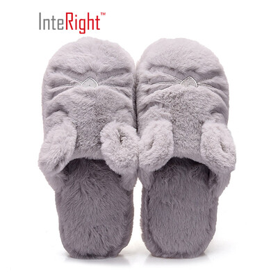 

INTERIGHT Nordic plush series comfortable warm cotton slippers female models light gray 37-38 IN1831