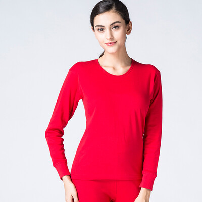 

Arctic velvet underwear ladies Qiuyi Qiuku Slim warm suit wedding red cotton autumn&winter round neck cotton sweater cotton trousers base base red XL