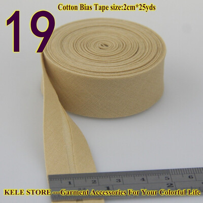 

Cotton bias tape bias binding fold tape size 20mm2cm 34" 25yds various color solid color DIY handmade sewing material