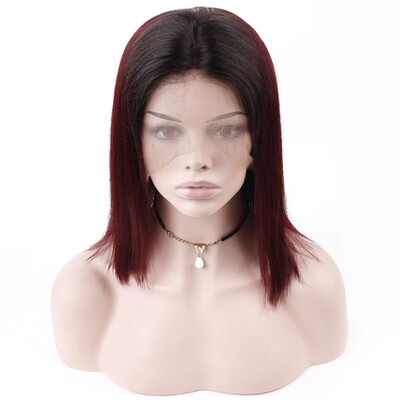 

HCDIVA T1B99J Brazilian Ombre Bob Wigs 130 Density 8-12 Inch Hair Colored hair 2 Tone Dark Roots Human Hair Free Shipping