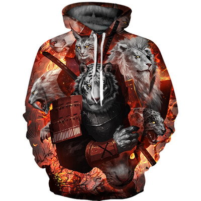 

QL-471 Mens Hoodie 3D Printed Women Pullover Sweater