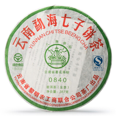 

0840 Li Ming Octagonal Pavilion Pu-erh Tea Cake 2008 357g Raw