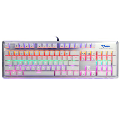 

Yibo (E-3LUE) K727 six-color mixed color mechanical keyboard 104 key white green axis