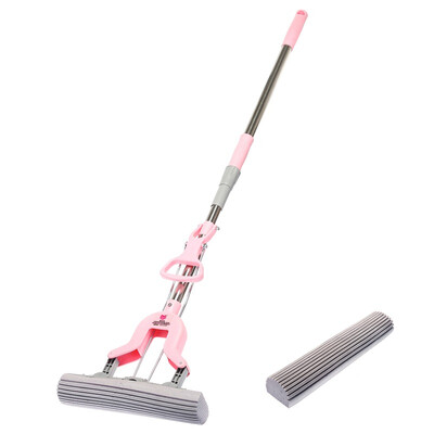 

Rui Shen (ruishen) plastic cotton mop stainless steel lengthened non-slip strong suction squeeze mop (send plastic tractors
