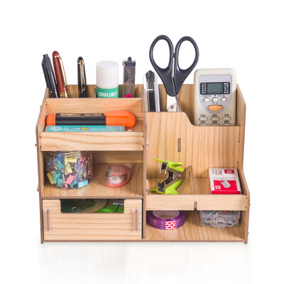 

Jinlongxing glosen desktop storage box remote control storage seat multi-function office pumping supplies finishing cosmetics box wood grain color