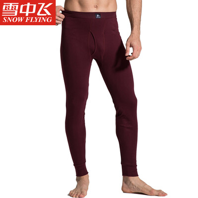 

Snow flying autumn pants mens warm pants cotton single piece long pants comfortable close-fitting autumn&winter cotton base base cotton pants dark blue 185