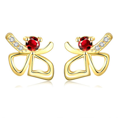 

E071 18K gold plating earrings Fashion Gift zircon earrings