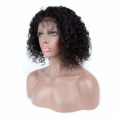 

9A Bob Human Hair Lace Front Wigs Curly Brazilian Virgin Hair Short Bob Wigs with Baby Hair 130 Density