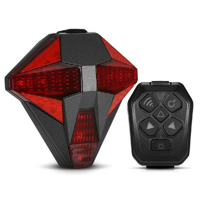 

Bicycle Tail Light Wireless Rechargeable Remote Control Bike Warning Flashing Turn Signal Rear Light Lamp