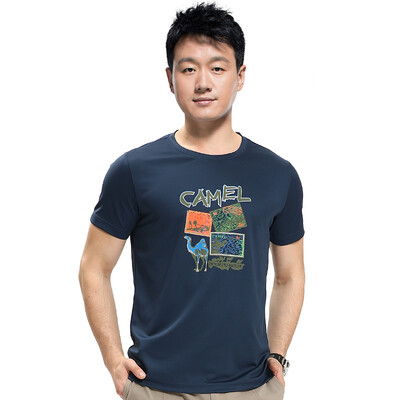 

Camel CAMEL outdoor quick-drying T-shirt spring&summer models men&women couples breathable short-sleeved T-shirt A6S225126 iron blue ash L