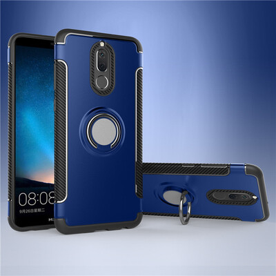 

Fecoprior Back Cover For Huawei Mate 10 Lite Case Car Holder Stand Hard PC Silicon Ring Suction Bracket Celulars