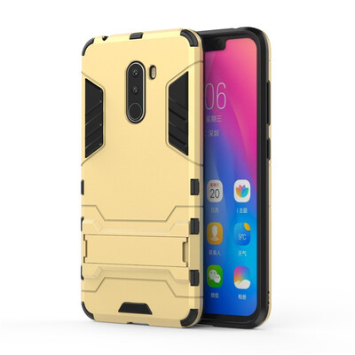 

Fecoprior TPU PC Case For Xiaomi Mi Pocophone F1 Poco Phone Back Cover Stand Armor Shield Celulars Fundas Coque