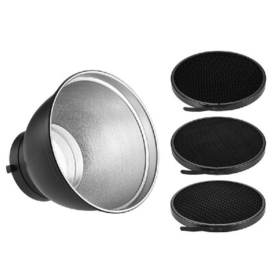 

7" Standard Reflector Diffuser Lamp Shade Dish with 10° 30° 50° Honeycomb Grid for Bowens Mount Studio Strobe Flash Light Speedlit
