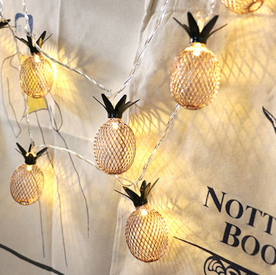 

New LED pineapple pineapple lamp string battery waterproof lamp ins bedroom outdoor decorative lamp string lantern 1 M 10 lamp bat