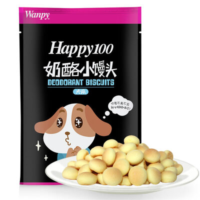 

Naughty dog ​​pet snack happy100 series dog cheese small bread 80g * 8 bags (for all breeds)