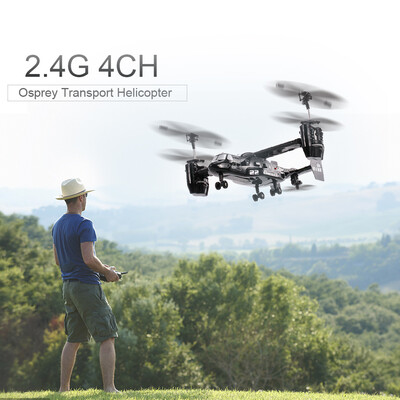 

2019 New Remote Control Osprey Helicopter 24G 4CH Dual Axis RC Drone with Double Gyro And Headlamp for Cool Kids Toy