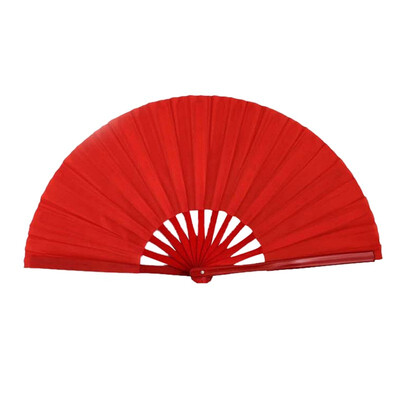 

UpperX Folding Red bamboo Ribs Flutter Rim Chinese Folk Dancing Dance Hand Fan 2 Pcs
