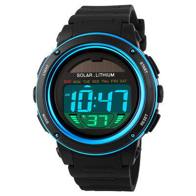 

SKMEI Brand Solar Powered Digital Men Women Sports Military Watch 3ATM Water-resistant Unisex Wristwatch with Chronograph Backligh