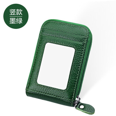 

The first layer of leather rfid credit card card accordion Korean card package card set horizontal&vertical business card package multi-card wallet