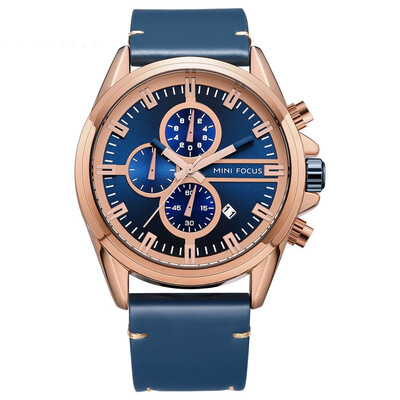 

BOFUTE Male Watches Sports Watch Quartz Watches Calendar Luminous Waterproof Genuine Leather Strap 0130G