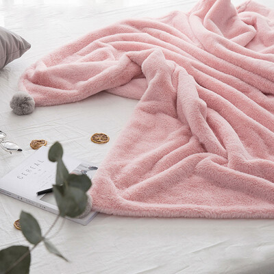 

NeillieN blanket knee blanketWarm cotton rabbit hair Bedding Throw Blanket nap Throw blanket with decorating ballCar Blanket