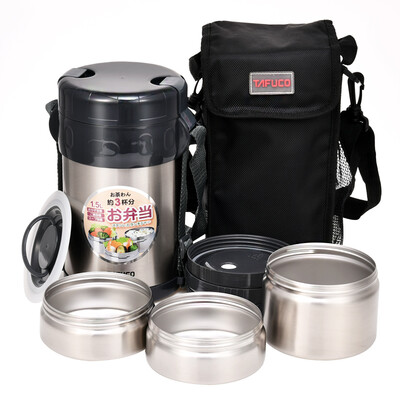 

[Jingdong supermarket] Taifu high (TAFUCO) insulation lunch box 1.5L vacuum stainless steel heating three-layer lunch box T-0701 blue