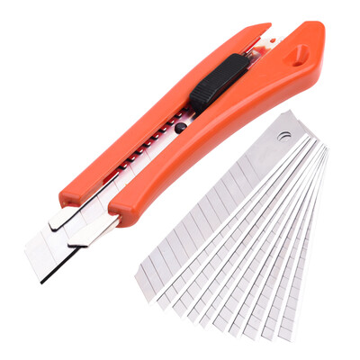 

Tuolipu utility knife 18mm wide large plus 10 piece blade set wallpaper knife self-locking paper cutter TU3018