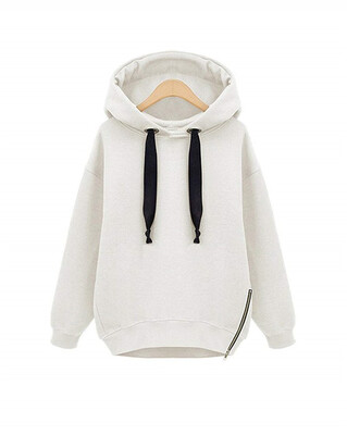 

2017 new fall plus velvet jacket womens side zipper hat show lean sweater jacket Changxiuweiyi womens pullover top womens tide