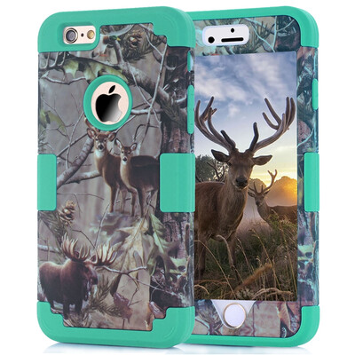 

MOONCASE Hybrid Three Layer Armor Defender Rugged Shockproof Impact Resistant Bumper Protective Case For Apple iPhone 6S (4.7")