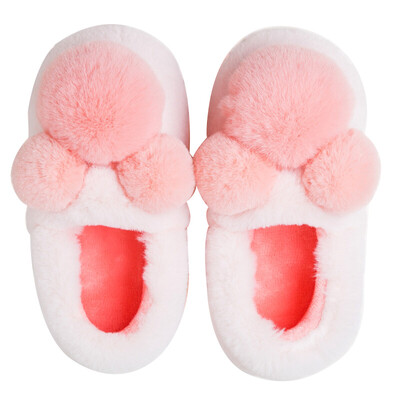 

Love home home warm cotton slippers parent-child models cartoon floor cotton shoes children bean color 22 yards LJ6017
