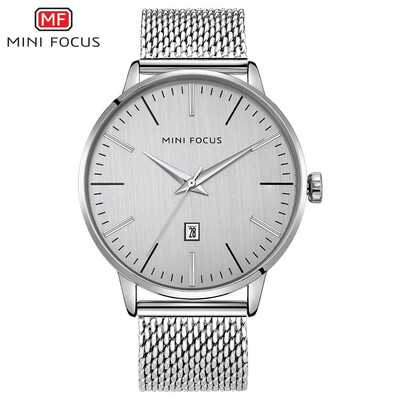 

MINI FOCUS Fashion Business Stainless Steel Strap Men Quartz Watch MF0115GS