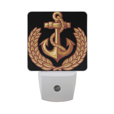 

ALAZA LED Night Light With Smart Dusk To Dawn SensorMarine Pattern Anchor Plug In Night Light