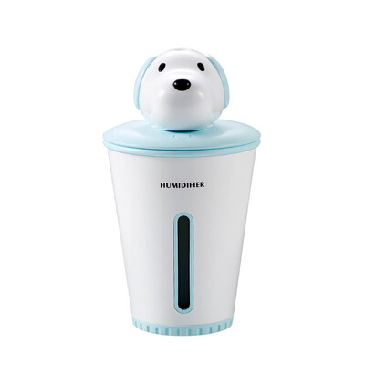 

TOMNEW USB Mini Cool Mist Humidifier 300ML Portable Ultrasonic Two-gears Cute Doggy Air Diffuser with LED Light for Home Office
