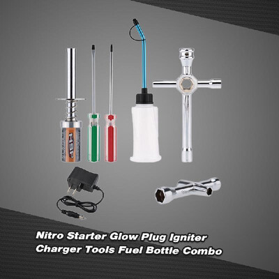 

Nitro Starter Glow Plug Igniter Charger Tools Fuel Bottle Combo for Redcat HSP Nitro Powered 18 110 RC Car