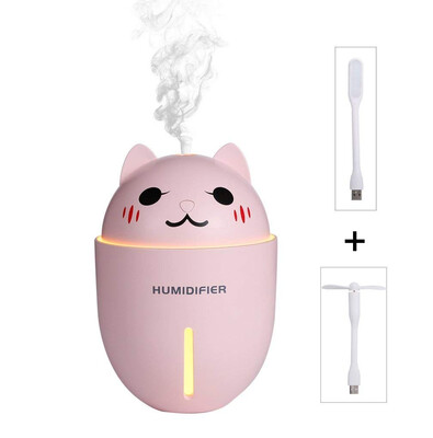 

Cool Mist Humidifier Portable Small Humidifiers with Light&USB Fan 320ml 10 Humidifiers for Bedroom Desk Office&Home