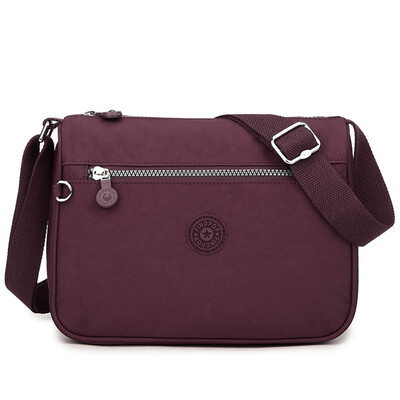 

findpop handbags shoulder bag female canvas waterproof nylon leisure shoulder Messenger bag female 49 red wine