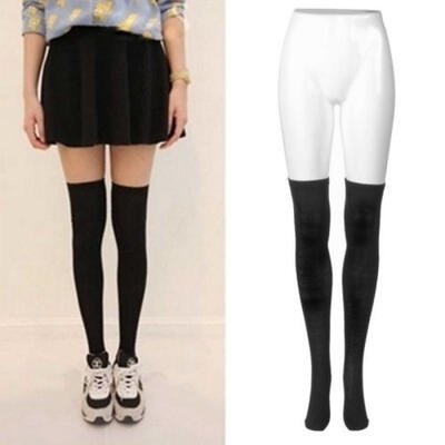 

Solid Girls Ladies Long Cotton Stockings Women Thigh High Over The Knee Socks