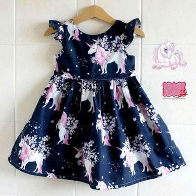 

Newborn Baby Girls floral Print Cartoon Dress Outfits Set Party Princess Skirt