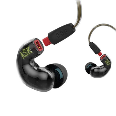 

ASK In Ear Earphone 1DD1BA Hybrid Technology Double Unit Headsets Detachable Cable HIFI DJ Running Studio Earbuds