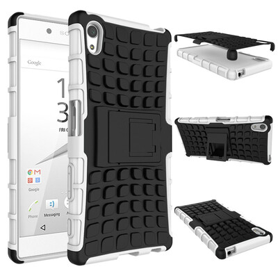 

Fivice Sony Z5 Case TPU anti-fall tire pattern back clip bracket phone case