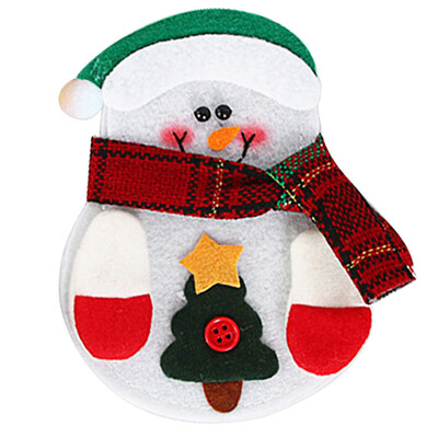

UpperX 1pcs Cute Christmas Xmas Decor Kitchen Tableware Holder Pocket Dinner Bag snowman