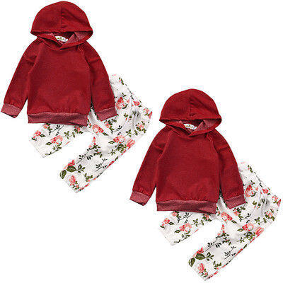 

Newborn Baby Girls Kids Sweatshirt Hoodies Tops Pants 2PCS Outfits Set Clothes