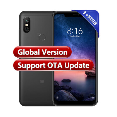 

Global version Xiaomi Redmi Note 6 Pro 3GB 32GB Smartphone Snapdragon 636 Octa Core 4000mAh 626" 199 Full Screen Dual Camera