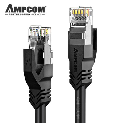 

AMPCOM super five network cable oxygen free copper core network jumper 2 m unshielded high speed cat5e 8 core twisted pair network cable AMC5EBK71620