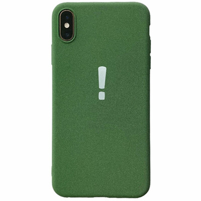 

Meezzy Iphone Xs Case Green Exclamation mark Soft Cover